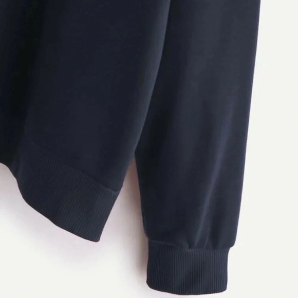 USA NEW WOMENS SWEATSHIRT AMERICA FLAG BLUE TOP SHIRT SIZE 6 M - Picture 3 of 5